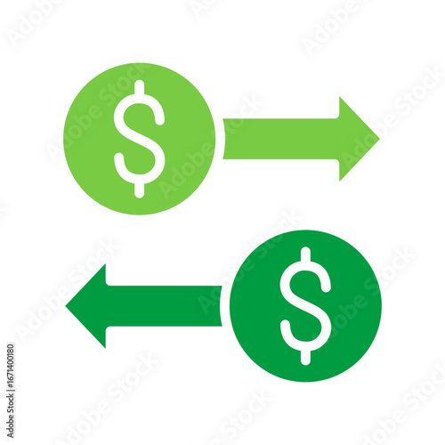 Transaction Icon Vector Illustration Green Version
