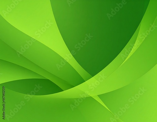Abstract green background with flowing, layered curves and gradients