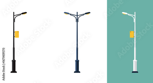 Urban street light design variations with modern minimalist style