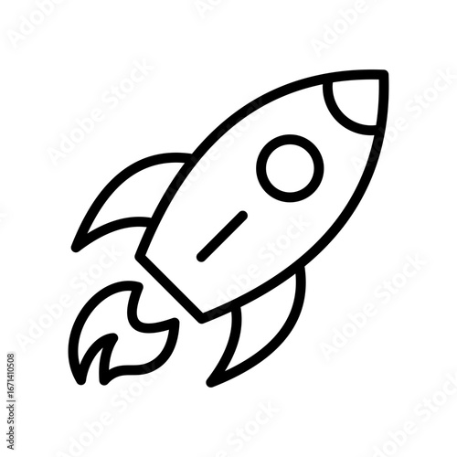 Rocket Icon Vector Illustration Line Version