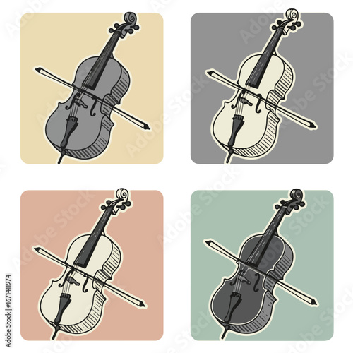 Four square cello artwork