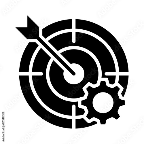Goal Setting Icon Vector Illustration Glyph Version
