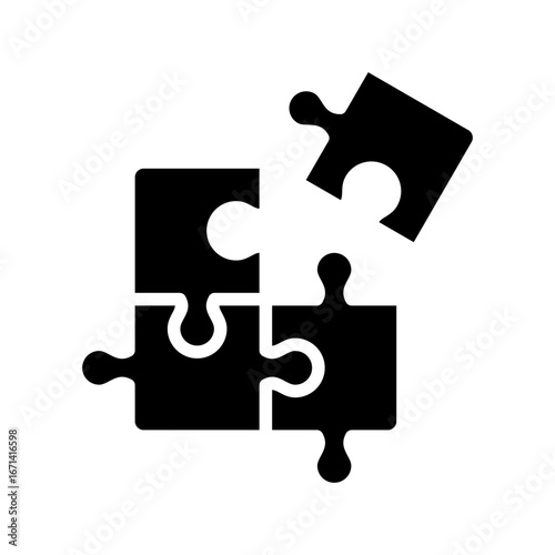 Puzzle Icon Vector Illustration Glyph Version