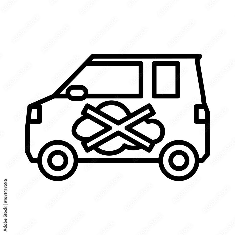 Fototapeta premium No Pollution Car Electric Vehicle Car Bike Green Energy Technology Icons Environmentally Friendly Go Green Clean Energy Icon