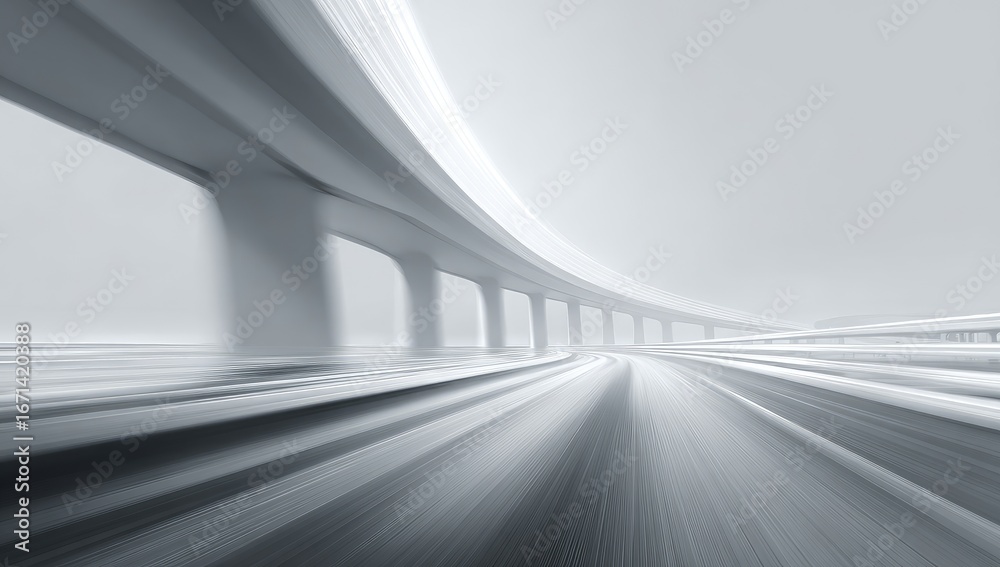 Obraz premium Abstract grayscale highway overpass. Motion blur effect