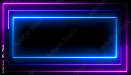 Wallpaper Mural abstract blank rectangle black background with glowing neon futuristic lines Torontodigital.ca