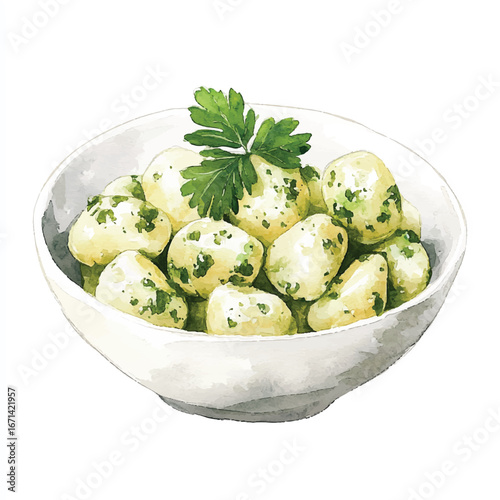 a cute Gnocchi tossed with green pesto