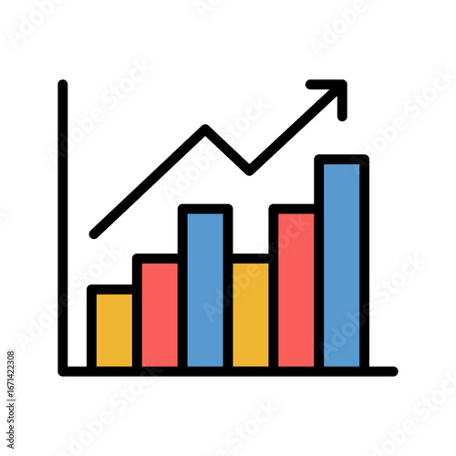 Increase Icon Vector Illustration Color Version