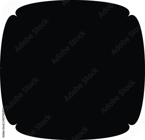 Black background with rounded corners abstract shape
