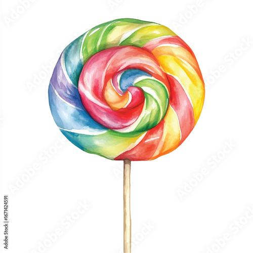 a cute giant rainbow swirl lollipops