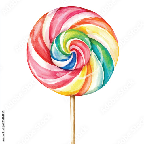a cute giant rainbow swirl lollipops