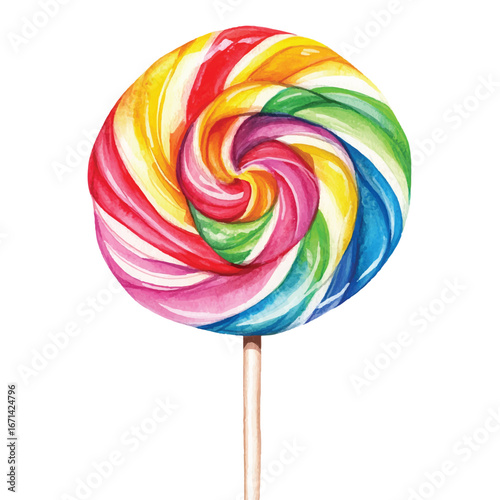 a cute giant rainbow swirl lollipops