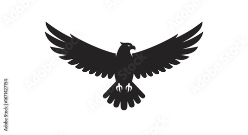 Majestic eagle in flight silhouette with wings spread wide symbolizing freedom power and visionary pursuit