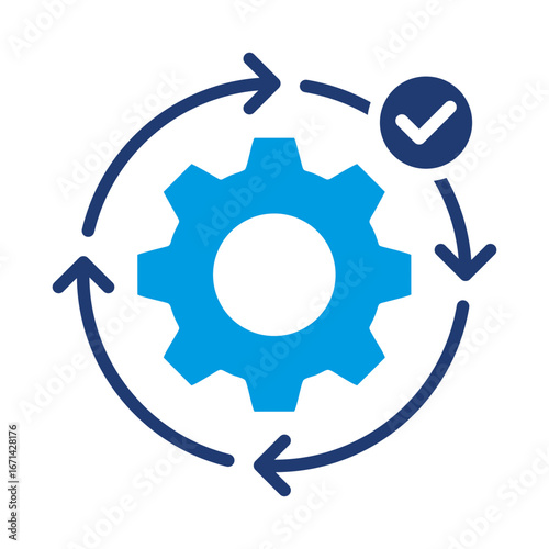 Automation Icon Vector Illustration Blue Version