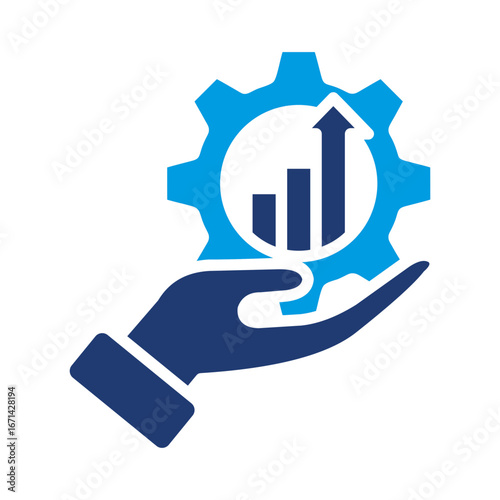 Optimization Icon Vector Illustration Blue Version