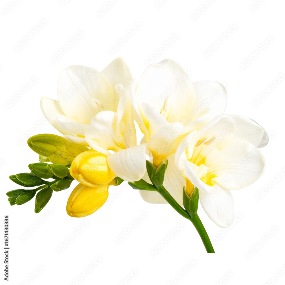 Fototapeta premium Freesia, isolated on transparent background. 