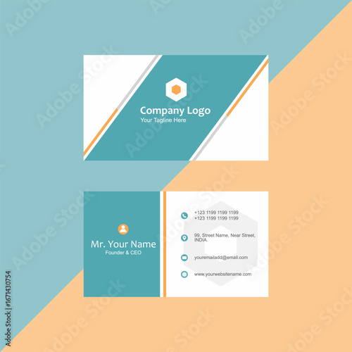Modern Corporate Business Card Design Visiting Card Front Back Side Vector card