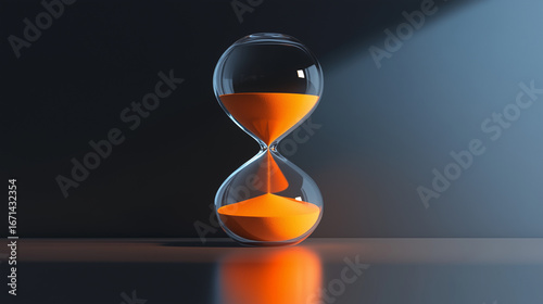 Elegant Hourglass with Long Shadow
