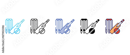 Cricket icon design with white background stock illustration