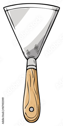 Painter's Palette Knife with Wood Handle for Mixing Paints or Applying Texture