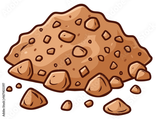Pile of Brown Dirt with Small Rocks and Crumbs