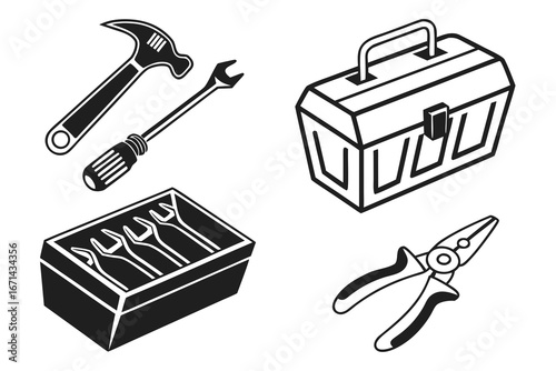 Collection of Hand Tools and Toolbox.