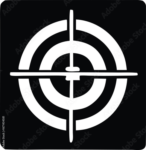 Precision aim crosshairs targeting symbol abstract geometric design for focus and accuracy visuals
