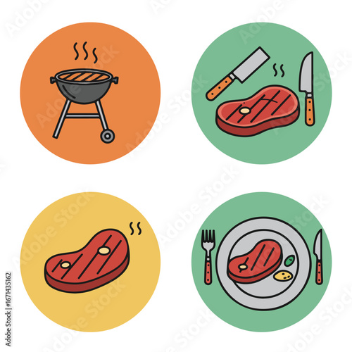 Steak Icons Set