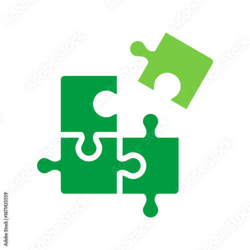 Puzzle Icon Vector Illustration Green Version