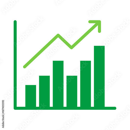 Increase Icon Vector Illustration Green Version