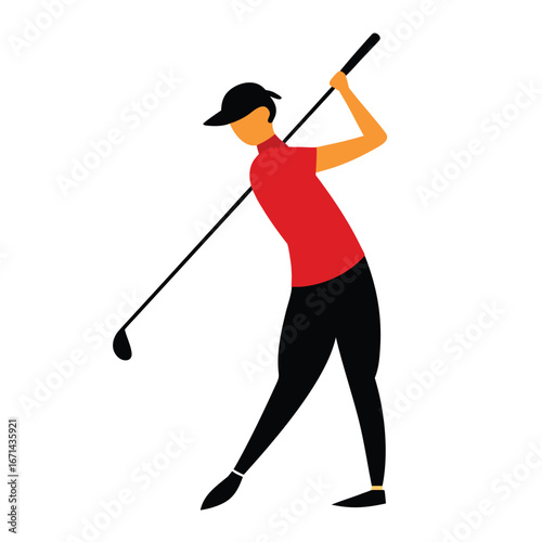 Golf player background vector isolated on white background sports silhouette illustration