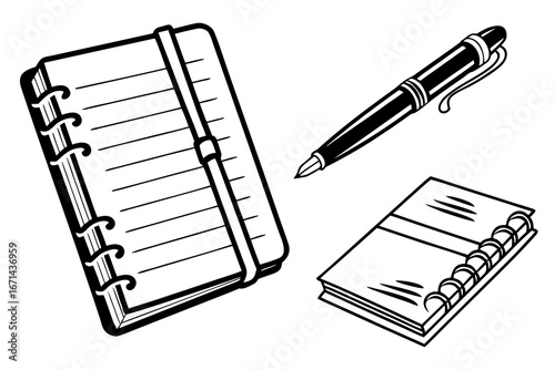 Notebook and Pen Illustration.