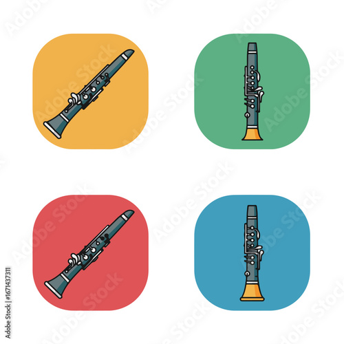 Clarinet set on vibrant backgrounds