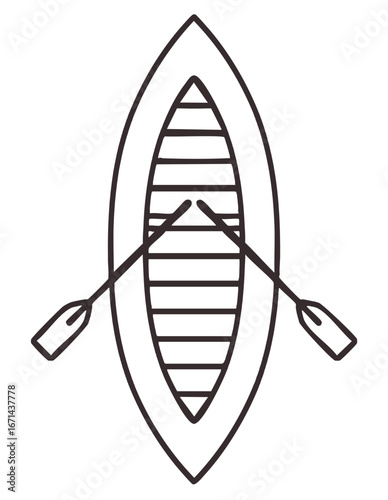 Camping boat outline