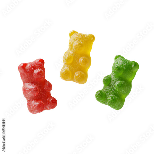 Jelly gummy bear on transparent background PNG Generative AI