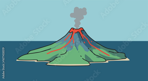 Erupting island