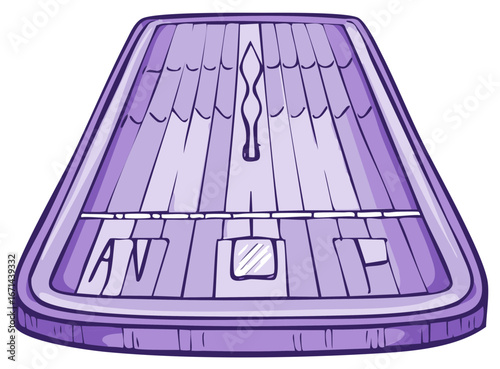 Purple analog bathroom scale illustration for weight measurement and health concepts