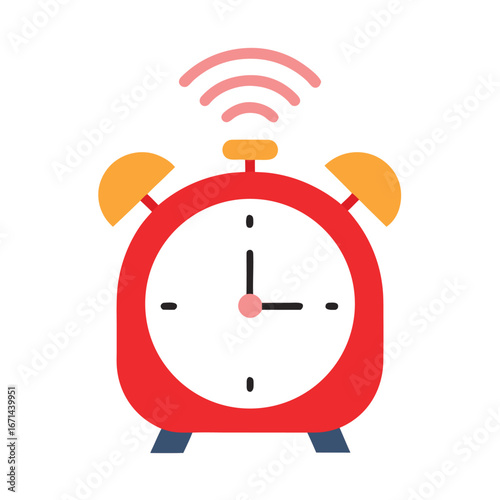 Smart alarm clock that adjusts wake time intelligent sleep technology vector illustration