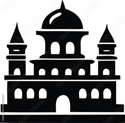 Classic mosque architecture silhouette symbolizing islamic heritage and architectural grandeur