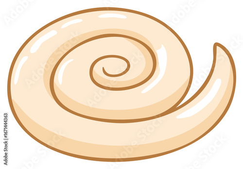 Elegant Spiraled Seashell Illustration Aquatic Invertebrate Gastropod