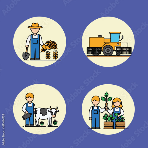 Agriculture Farm, Equipment and Farmer