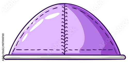 Lilac Sewn Dome with Silver Trim Craft Sewing Project Illustration