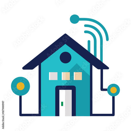 Home with multi layer iot connected devices smart home automation vector illustration
