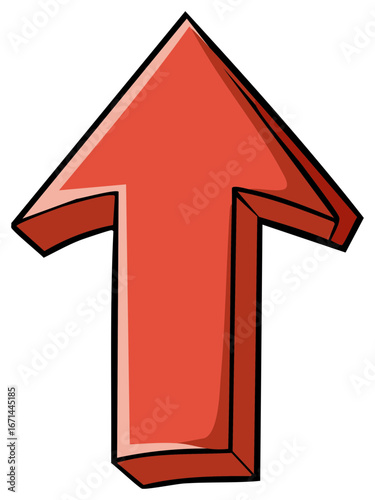Free Download Bold Red Upward Arrow Graphic Design Element Indicating Direction or Progress - GFXLoad
