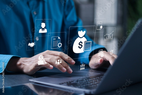 Budget planning and management, company budget allocation for business or project management. Corporate finance and annual strategic plan.