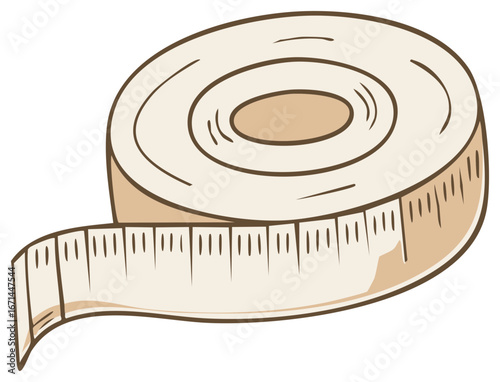 Cartoon measuring tape roll for sewing craft design projects