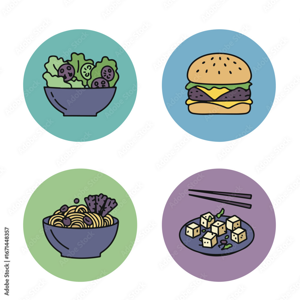 Varied food icons
