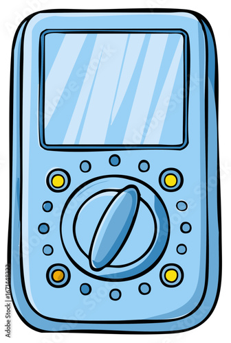 Light Blue Multimeter with Digital Display and Rotary Switch, Electronics Testing Tool