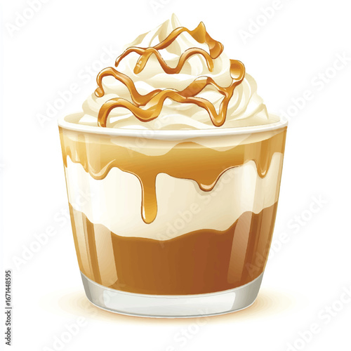 a caramel pudding topped whip cream