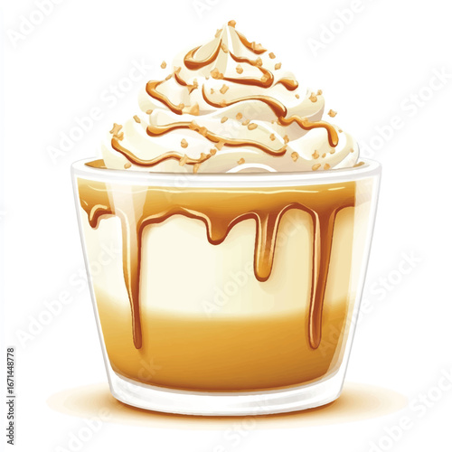 a caramel pudding topped whip cream